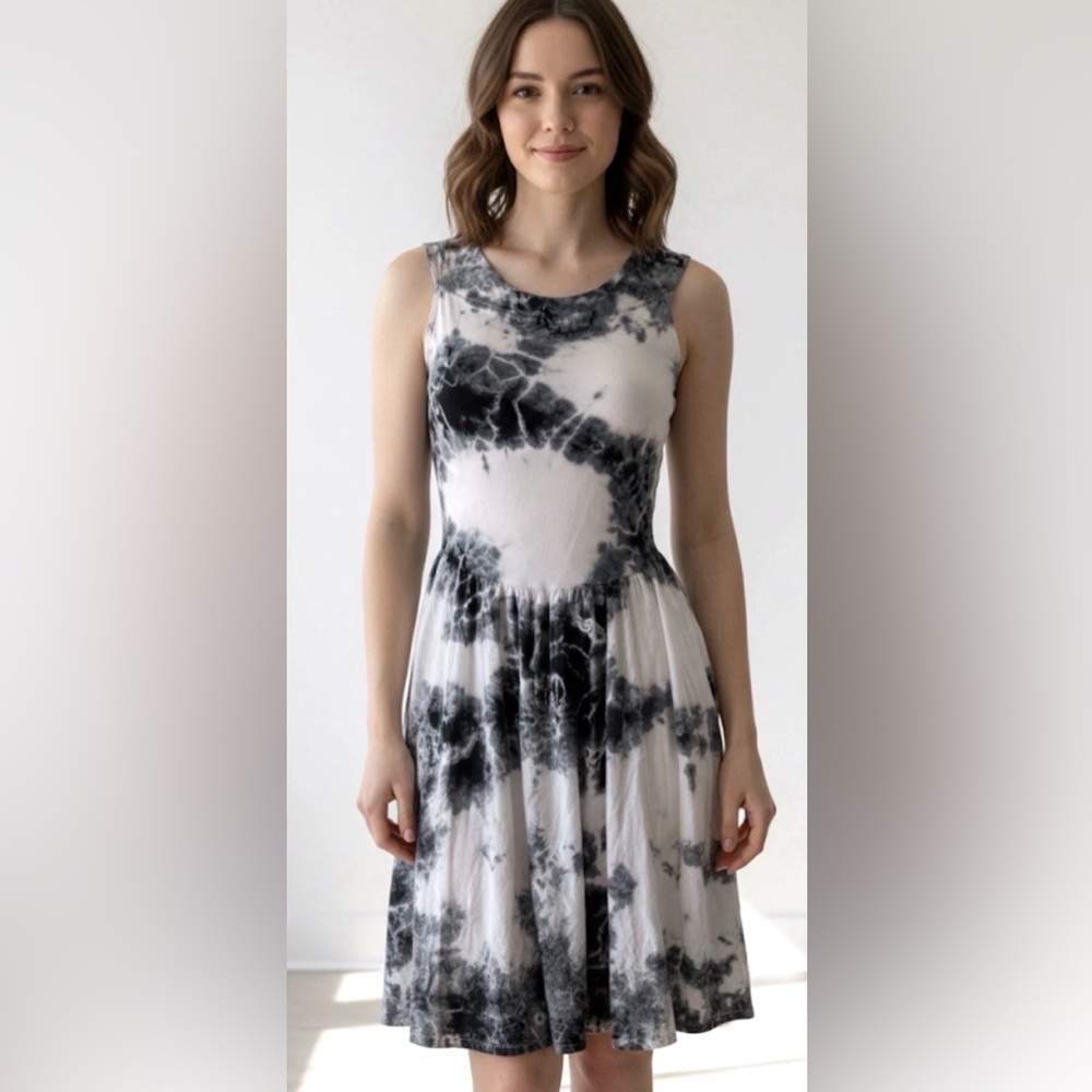 Luna Luz Marble Tie Dye Sleeveless Dress Size S Made In USA